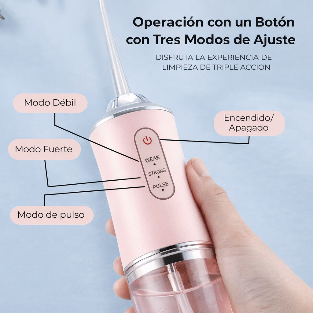 HydroSmile Pro - Irrigador bucal portátil 4 en 1 - (COMPRA 1 Y LLEVA 2)
