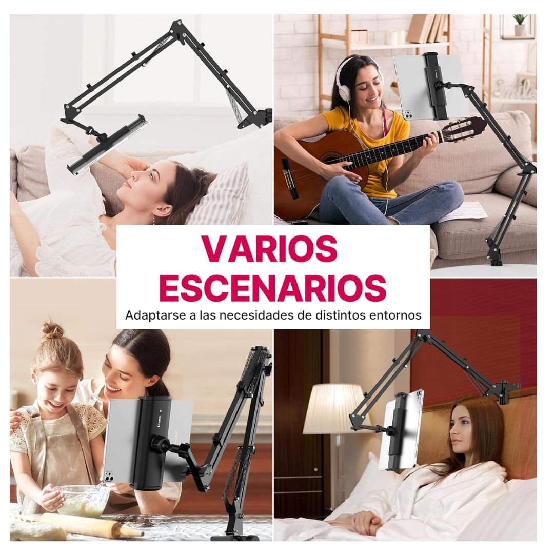 Brazo metálico articulado para celulares y tablets