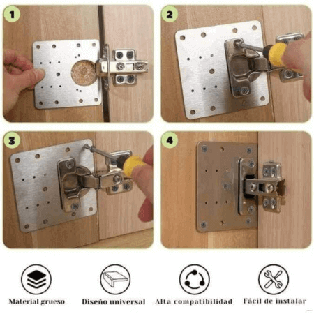Kit Premium de 4 Placas de Acero Inoxidable de Alta Resistencia
