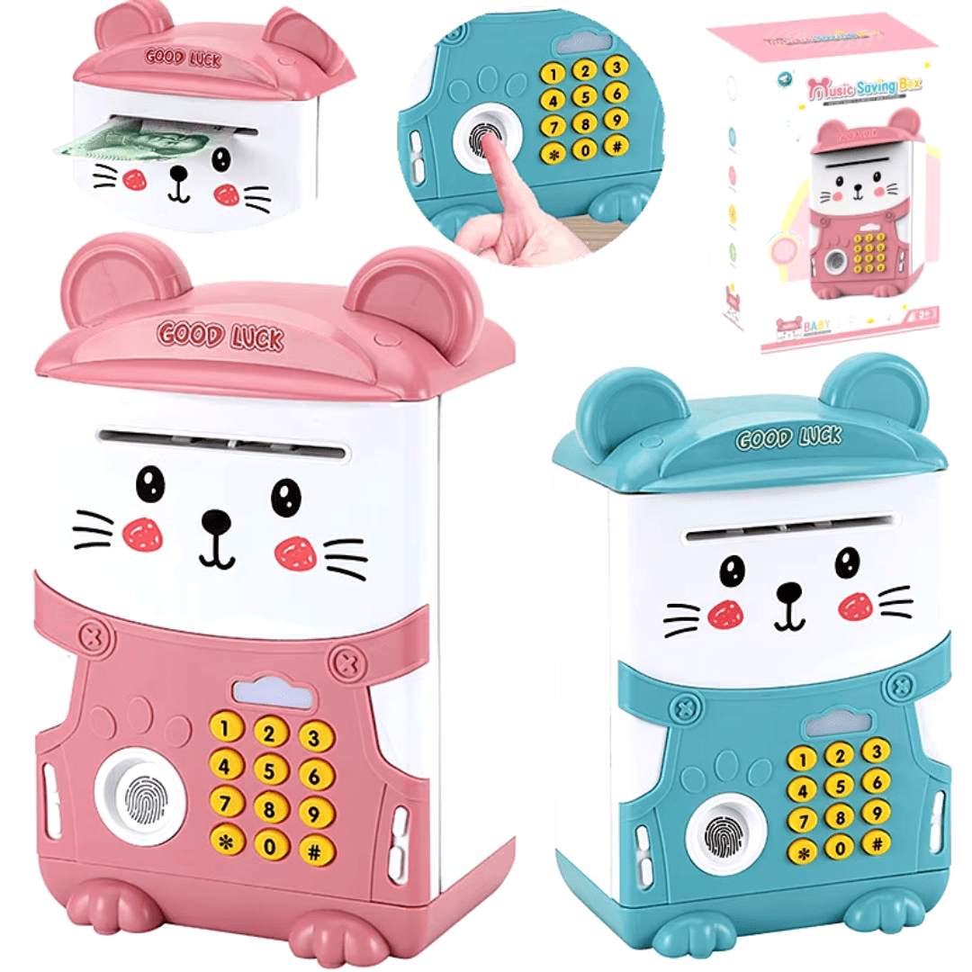 Alcancía electrónica de gatito para niños