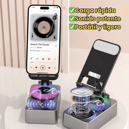 Soporte 3 En 1 Para Celular Con Altavoz + Luces Multicolores