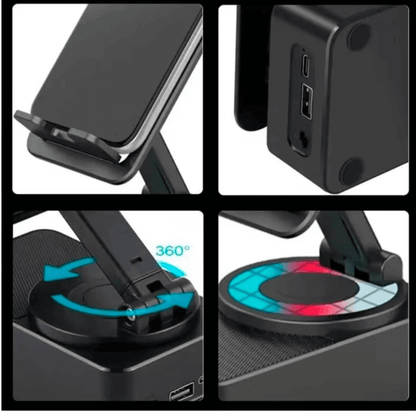 Soporte 3 En 1 Para Celular Con Altavoz + Luces Multicolores