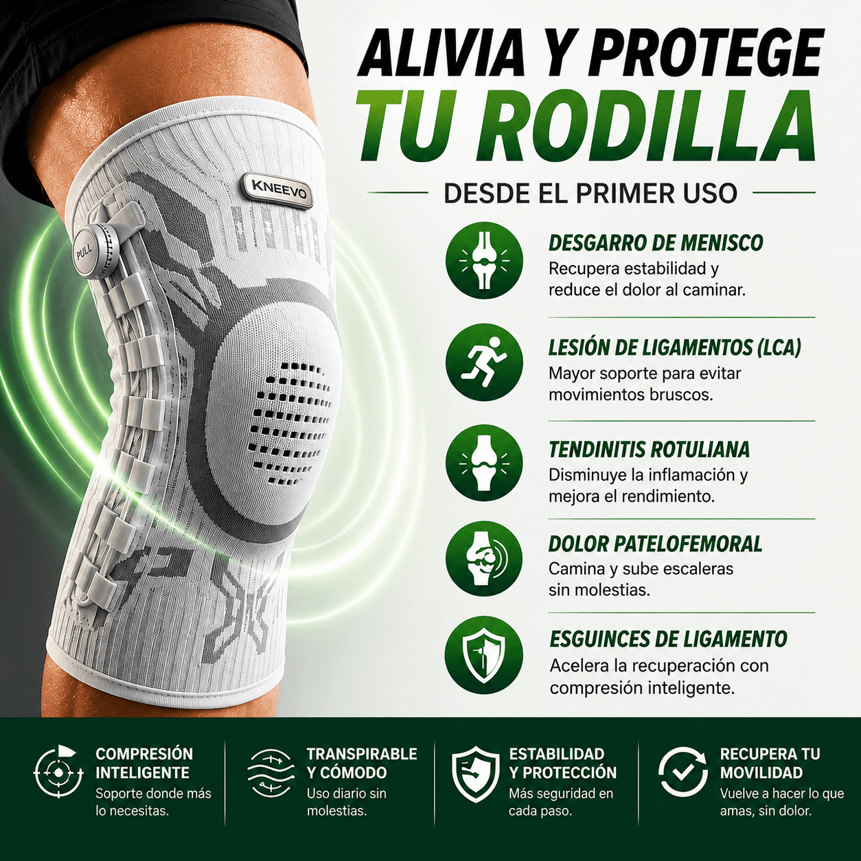 Rodillera Inteligente ETIE™ – Alivio y Soporte para Rodillas
