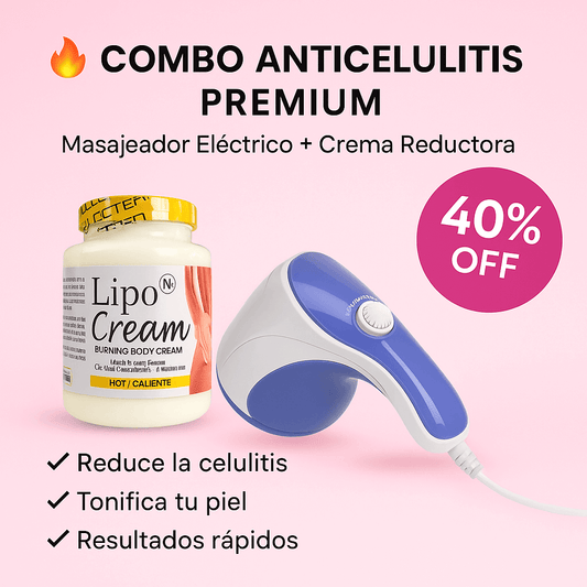 💥 Combo Anticelulitis Premium: Masajeador Eléctrico Anticelulitis + Crema Reductora 💪