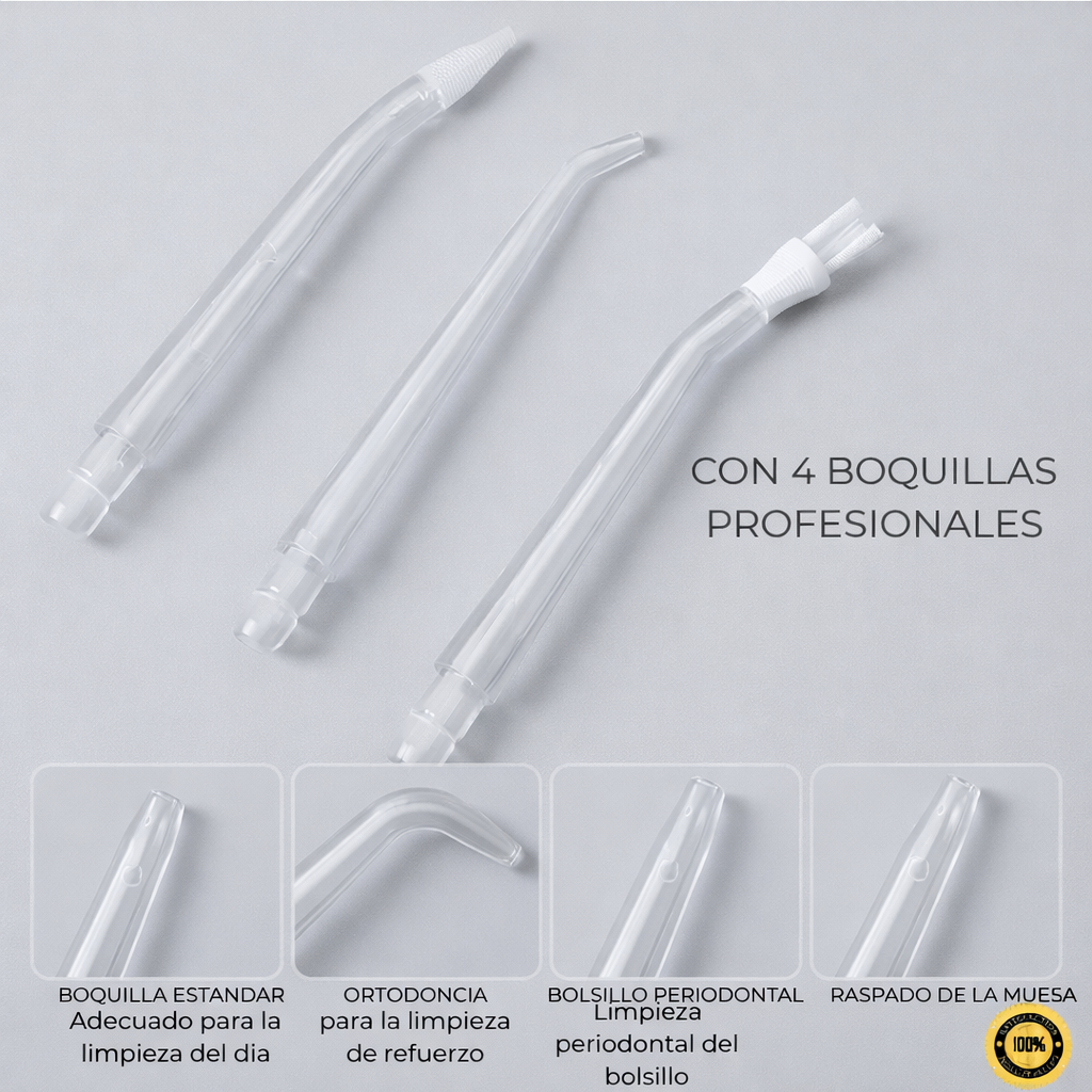 HydroSmile Pro - Irrigador bucal portátil 4 en 1 - (COMPRA 1 Y LLEVA 2)