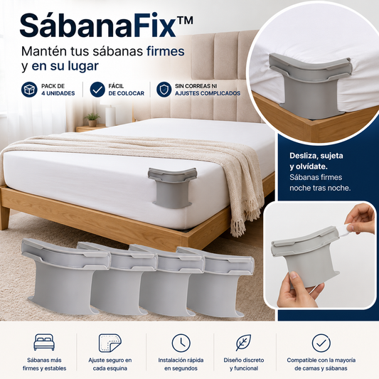 SábanaFix™ | Sujetadores Antideslizantes para Sábanas