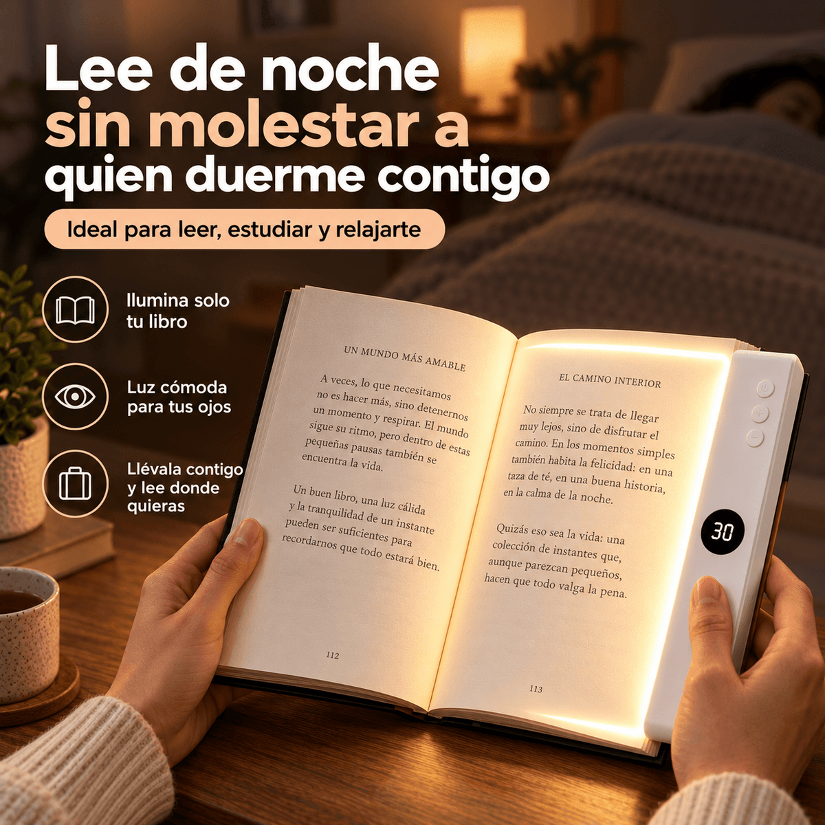 LumiRead™ – Lámpara LED Recargable para Lectura Nocturna
