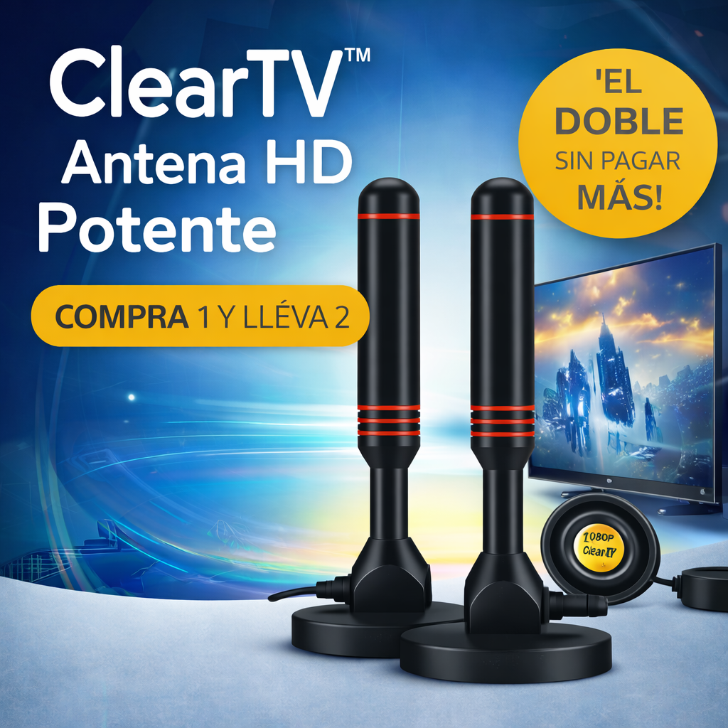 ClearTV™ – Antena Digital HD Potente - (COMPRA 1 Y LLEVA 2)