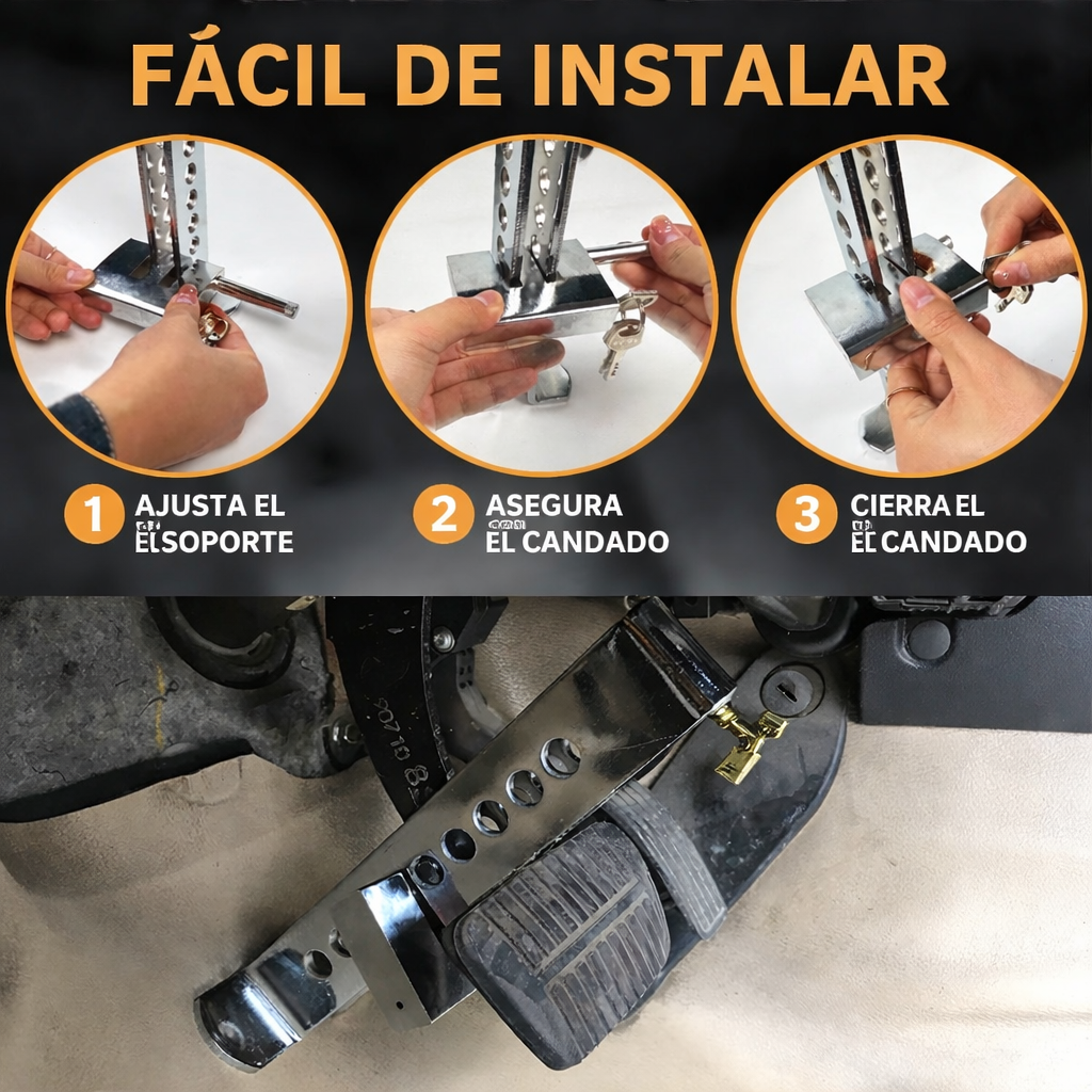 Bloqueo de pedal de freno y embrague antirrobo con candado