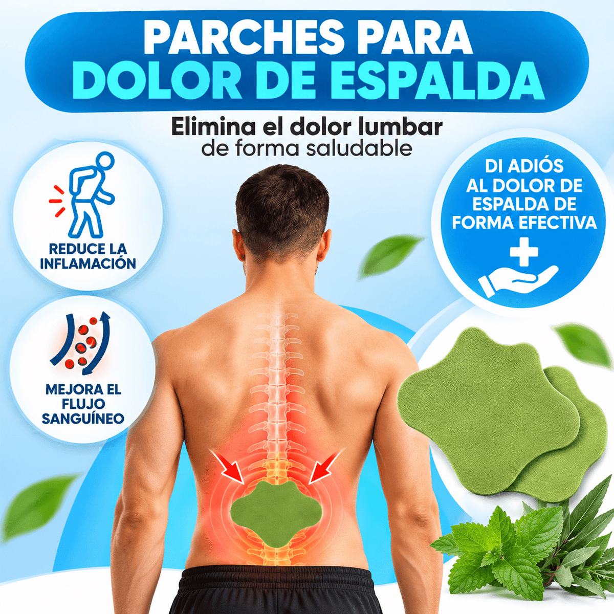 PARCHES NATURALES PARA EL DOLOR DE ESPALDA – PACK DE 30 PARCHES