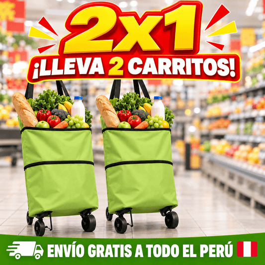 Carrito de Compras Plegable 2 en 1 con Ruedas – Promo 2x1