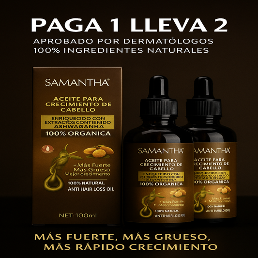 Samantha – Aceite para Crecimiento de Cabello - (COMPRA 1 Y LLEVA 2)