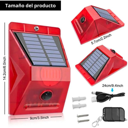 Sirena Alarma Solar de Seguridad con Sensor
