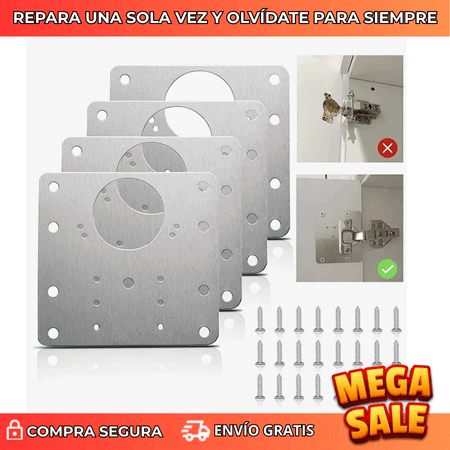 Kit Premium de 4 Placas de Acero Inoxidable de Alta Resistencia