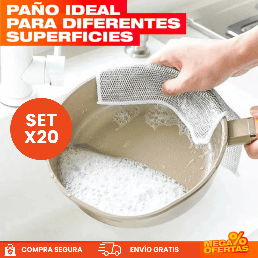 Set x20 Paños mágicos de limpieza grueso de acero inoxidable