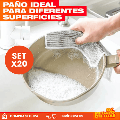 Set x20 Paños mágicos de limpieza grueso de acero inoxidable