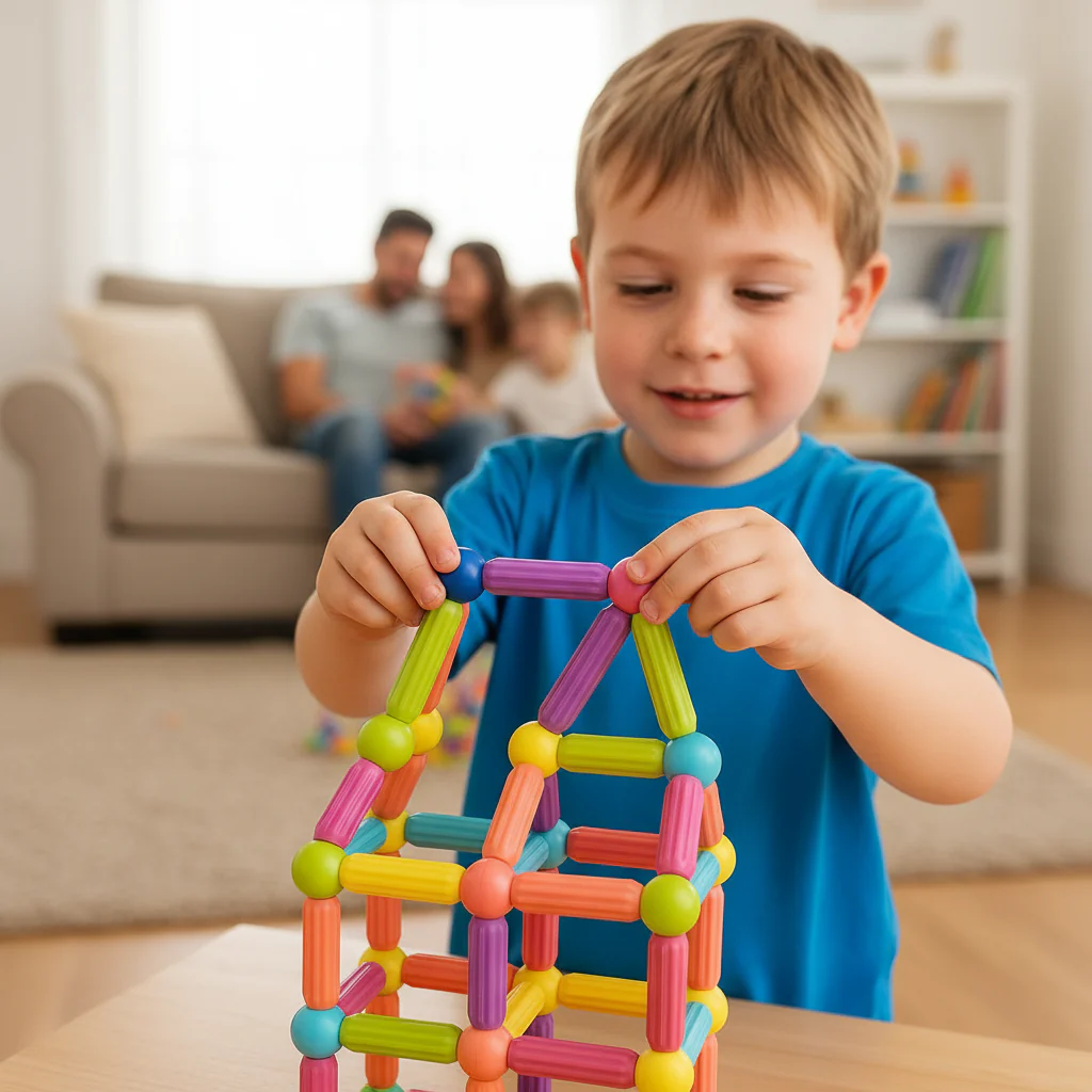 Magnetronix | 64 piezas magnéticas para niños que aprenden jugando