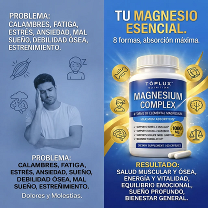 Magnesio PREMIUM Complex™ 8 en 1 (90 Cápsulas Original) NUEVO - (COMPRA 1 Y LLEVA 2)