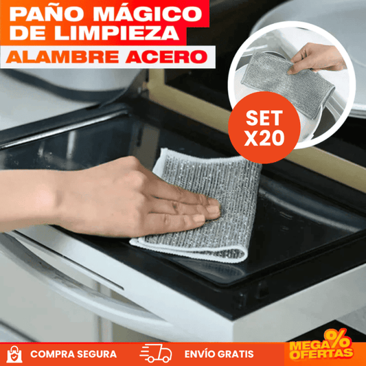 Set x20 Paños mágicos de limpieza grueso de acero inoxidable