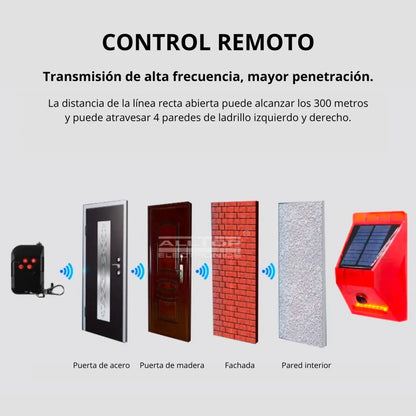 Sirena Alarma Solar de Seguridad con Sensor